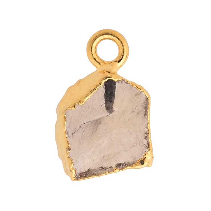 Citrine Gemstone Raw Edge 8-10mm Pendant/Dropper 18ct Gold Electroplated