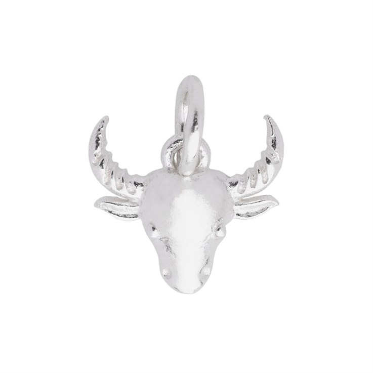 Taurus (The Bull) - Zodiac Sign 3D Charm/Pendant 10x9mm Sterling Silver