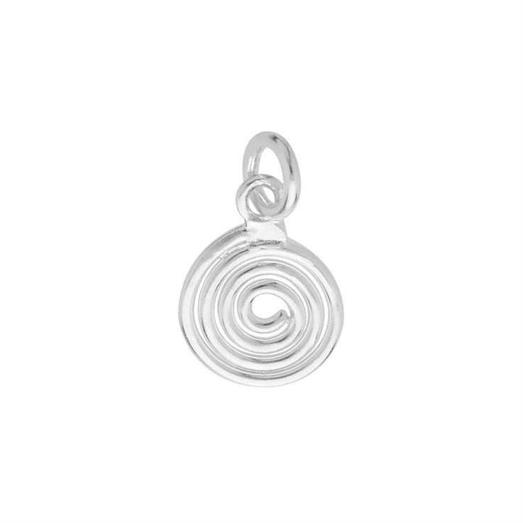 Spiral Charm/Pendant Round 10mm Sterling Silver