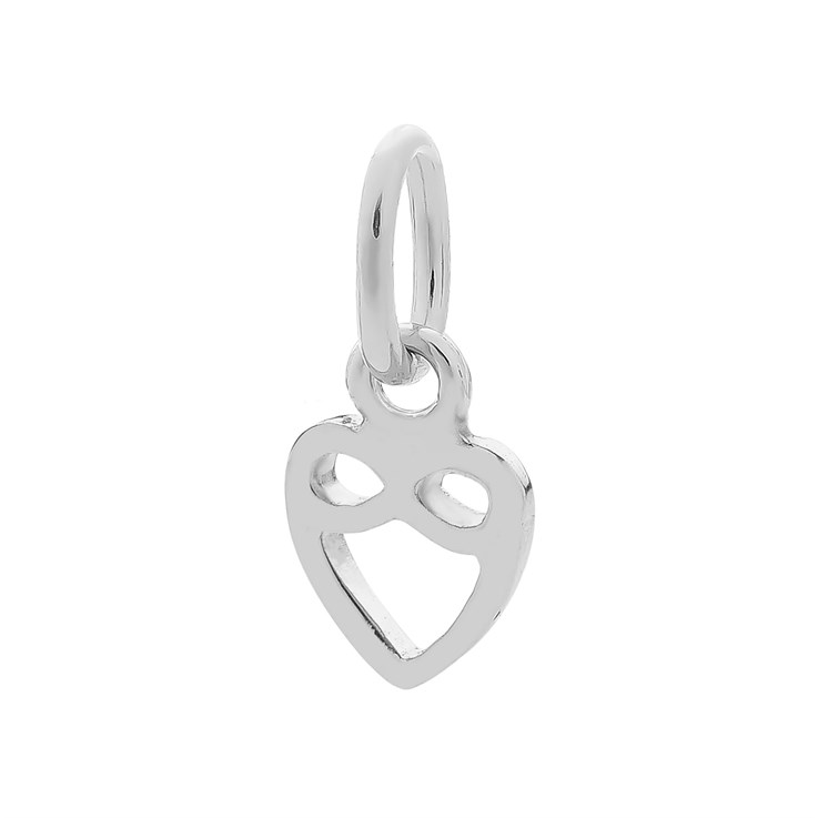 Mini Infinity Heart Charm Pendant Sterling Silver