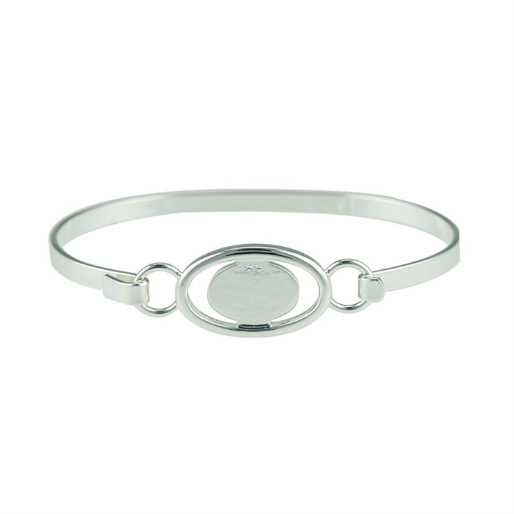Halo Bangle Wire with 14x10mm pad for Cabochon Silver Plated