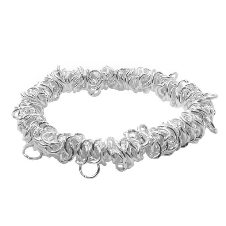 Elasticated Charm Bracelet Silver Plated