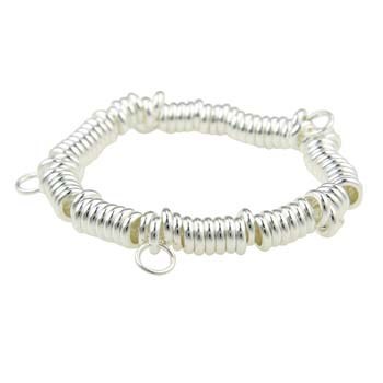 Elasticated Ring Charm Bracelet (Sweetie) Silver Plated