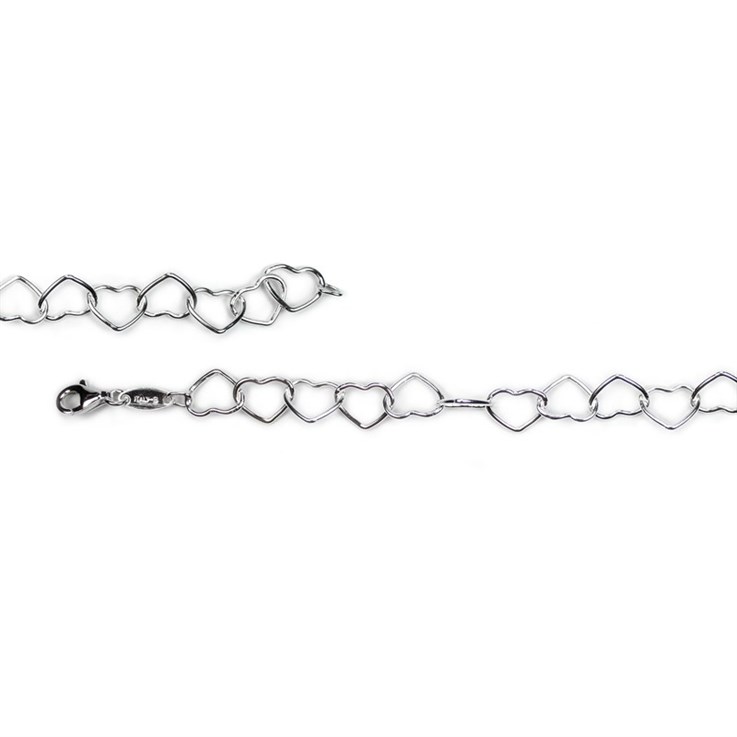 Childs 6.5" Bracelet with Heart Links Silver Plated