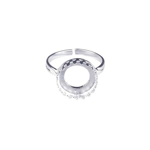 Adjustable Ring with Bezel Setting fits 12mm Cabochon Sterling Silver (STS)