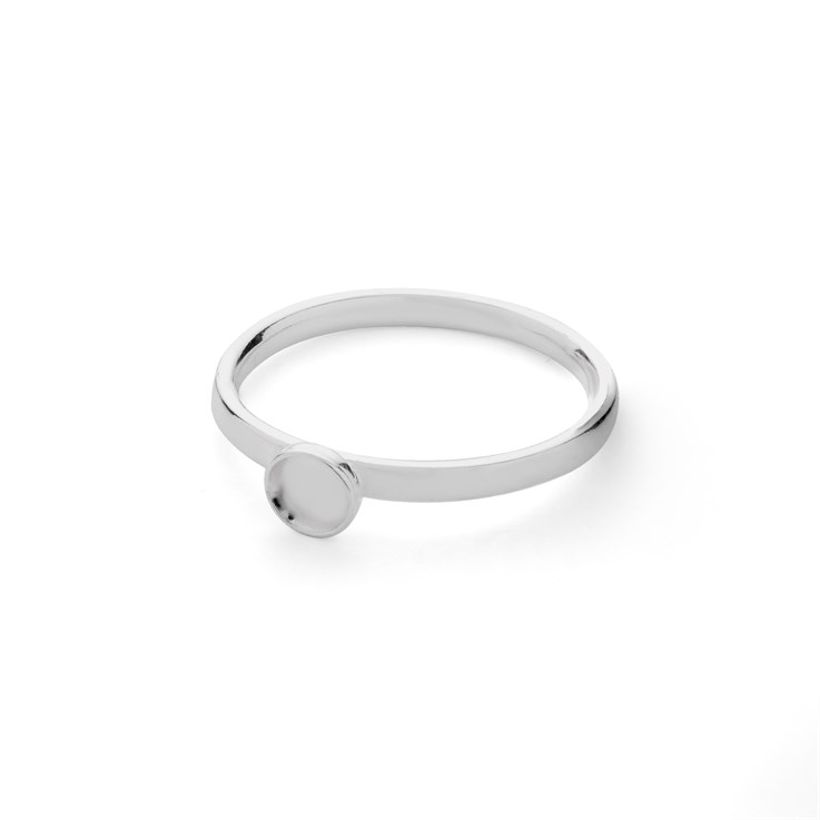Ring with 4mm Cup for Cabochon Size 6.5 (N) Sterling Silver