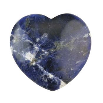 Gemstone Feature 40mm Heart Side Drilled Sodalite with 1mm Hole