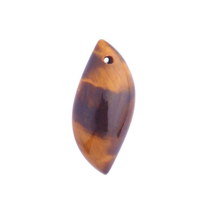 Pointed Teardrop Tiger Eye 8x18x5mm Top Drilled