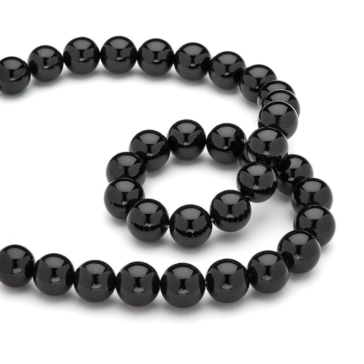 12mm Round gemstone bead Black Onyx/Agate 40cm strand
