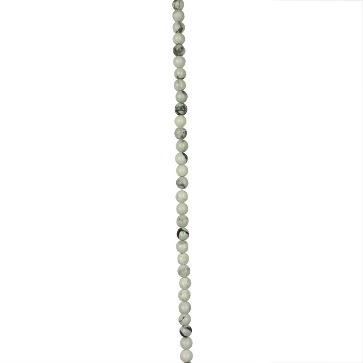 4mm Round gemstone bead Howlite White (4-5mm) 40cm strand