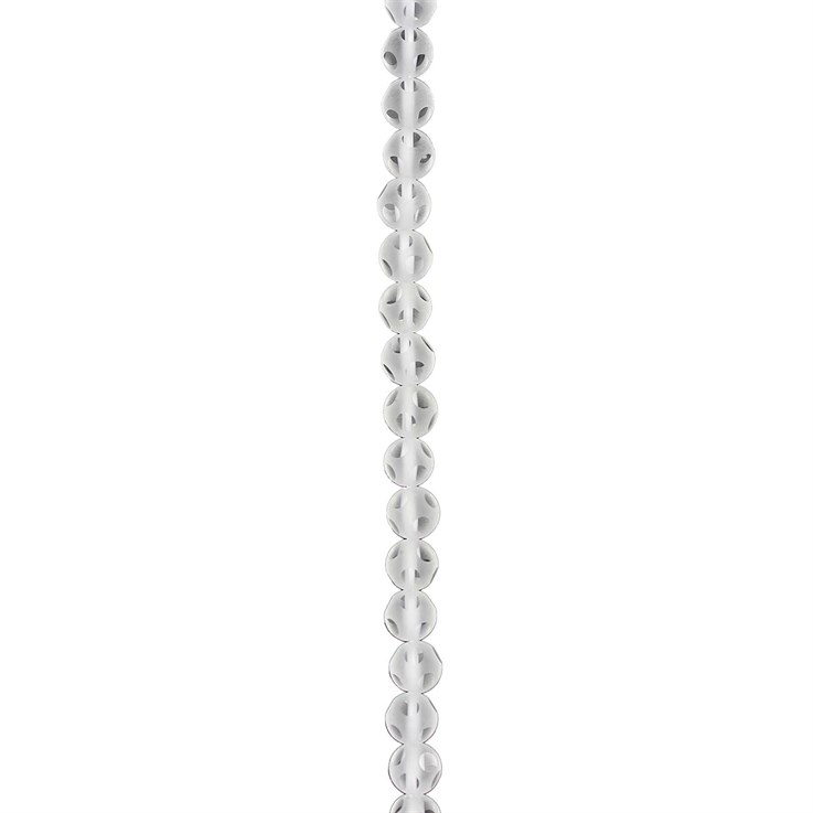 6mm Facet Round gemstone bead Frosted Crystal Quartz 'A'  Quality 39.3cm strand