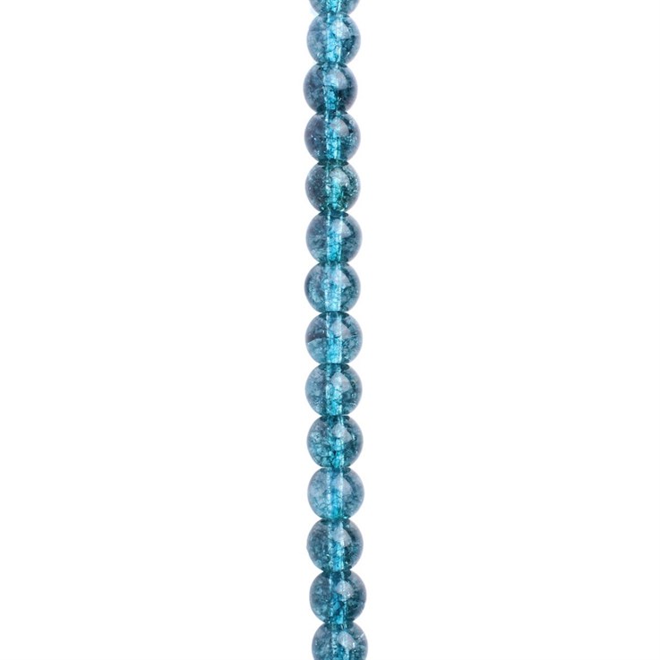 8mm Round gemstone bead Quartz Colour Enhanced Aquamarine  40cm strand