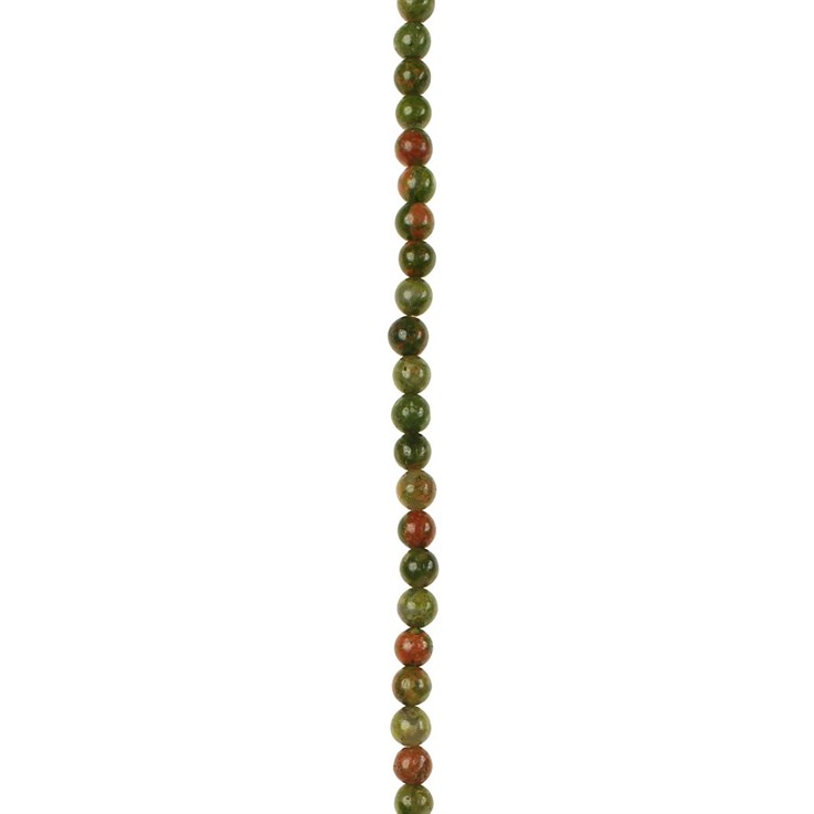 4mm Round gemstone bead Unakite (4-5mm) 40cm strand