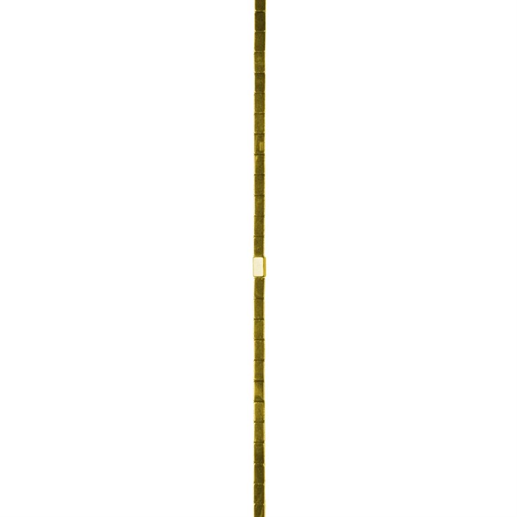 3x5mm Rectangle Tube Bead Hematine Gold Plating 40cm Strand