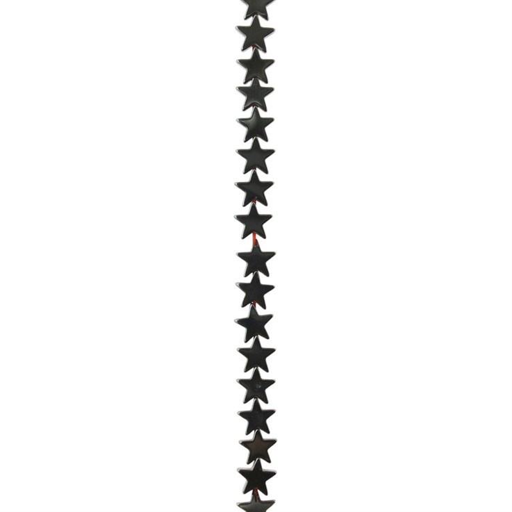 6mm Star Hematine 40cm shaped bead strand