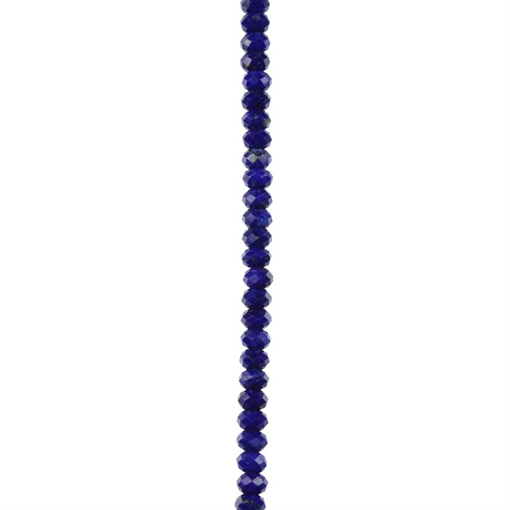 4mm Lapis 'A+' Quality Faceted Button 40cm Strand