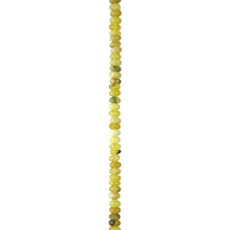 8mm Button Shaped Gemstone Bead Yellow Opal 40cm strand