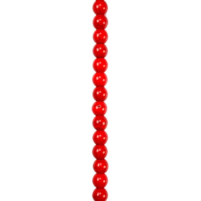 8mm Rainbow Howlite Round Beads Red 15.5"