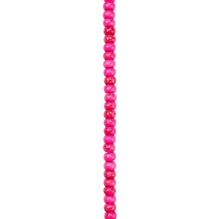 6mm Rainbow Howlite Rondelle Beads Fuschia 15.5"
