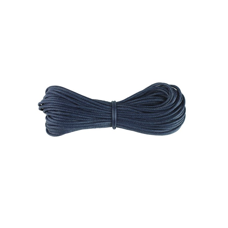 Dark Blue Waxed Beading Cord 1mm - 10 Metres