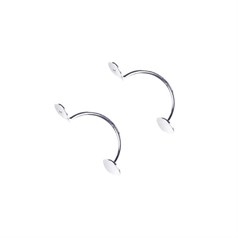 Earstud Enhancer C Shaped with 5mm Flat Pad Sterling Silver (STS)