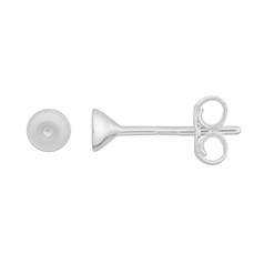 Earstud 3mm Snap-in for Facets (with scrolls) Sterling Silver
