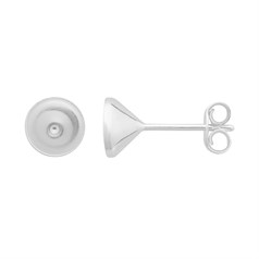 Earstud 6mm Snap-in for Facets (with scrolls) Sterling Silver