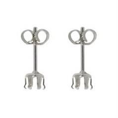 5mm Snap-in Earstud 6 prong (with scrolls) Sterling Silver (STS)