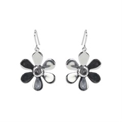 Daisy Earwire Dropper with 5mm Cup for Cabochon Silver Plated