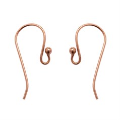 Shepherds Crook Earwire 20x15mm with 2mm Ball Copper