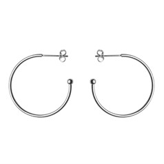 Superior 30mm Ear Hoop & Ball with Scrolls Silver Plated