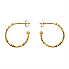 Superior 20mm Ear Hoop & Ball with Scrolls Gold Plated