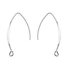 Superior Oval Monster Ear Wire 37x16mm Silver Plated