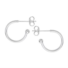 Superior 15mm Ear Hoop & Ball with Scrolls Silver Plated