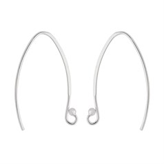Jumbo Oval Earwire 30mm with Loop and Ball Sterling Silver