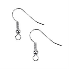 Fish Hook/Ball & Spring Earwire 20mm Black Plated