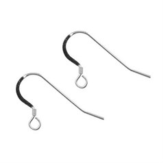 Heavy Fish Hook with Spring 0.74mm wire Sterling Silver (STS)