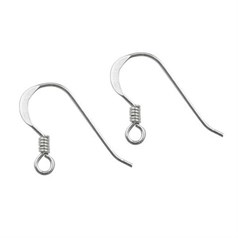 STS Essentials  - Fish Hook Earwire with Spring 20x15mm Sterling Silver NETT