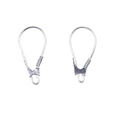 Leverback Earwire with Coil and Open Loop 20x10mm Sterling Silver (STS)
