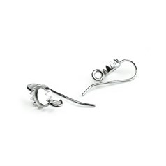 Superior Earwire with Gallery Wire Setting 6mm and Loop Sterling Silver (STS)