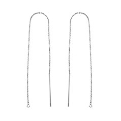 6" Pull Through Chain Ear Threader Sterling Silver (STS)