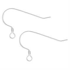 Fish Hook Round Wire with Coil Sterling Silver