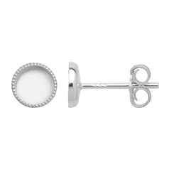 5mm Milled Cup Earstud (with scrolls) Sterling Silver (STS)