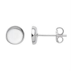 6mm Plain Cup Earstud (with scrolls) Sterling Silver (STS)