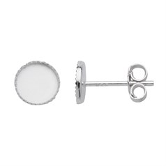 6mm Milled Cup Earstud (with scrolls) Sterling Silver (STS)