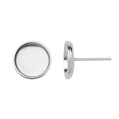 8mm Plain Heavy Cup Earstud (without scrolls) Sterling Silver (STS)