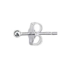 2mm Ball Earstud with Scroll Sterling Silver (STS)