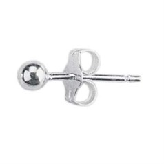3mm Ball Earstud with Scroll Sterling Silver (STS)