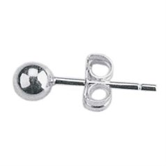 4mm Ball Earstud with Scroll Sterling Silver (STS)