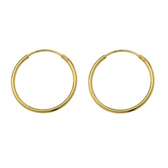20mm Earhoop Gold Plated Vermeil Sterling Silver (Extra Durable)